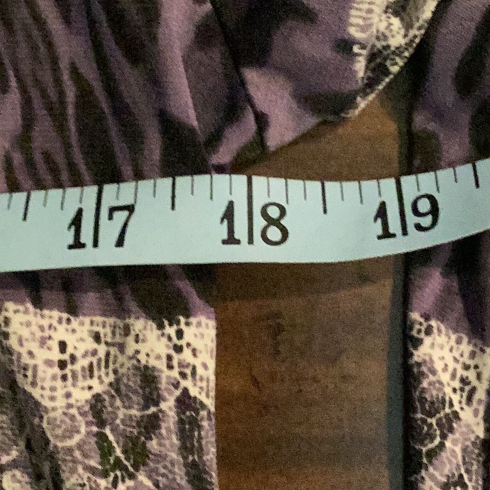 Attitudes by Renee Purple and White Long Sleeve Top - Picture 5 of 6